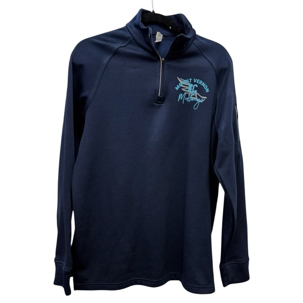 Mount Vernon Mustangs Men's Pullover. Polyester. Navy Blue. Sz M